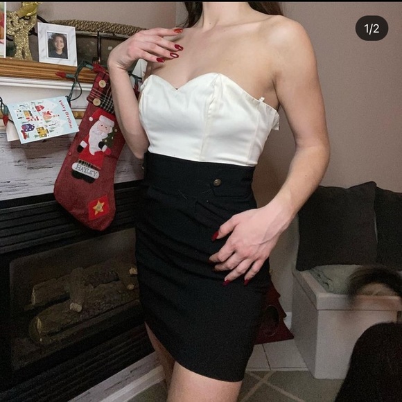 White and black mini dress - Picture 1 of 2
